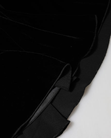 Dolce & Gabbana Black High Waist Fit Flared Midi Skirt