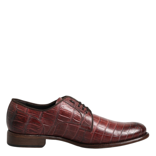 Dolce & Gabbana Burgundy Leather Lace Up Derby Dress Shoes