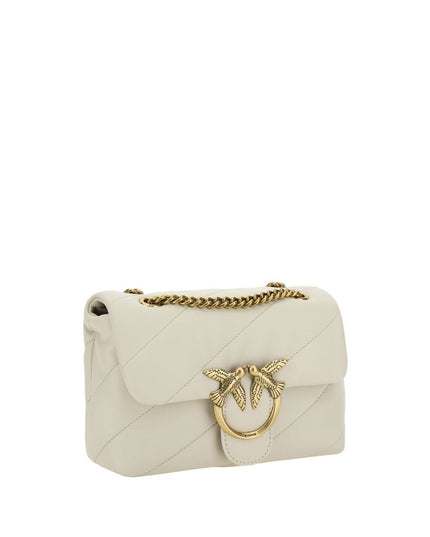 PINKO White Calf Leather Bos Taurus Shoulder Bag