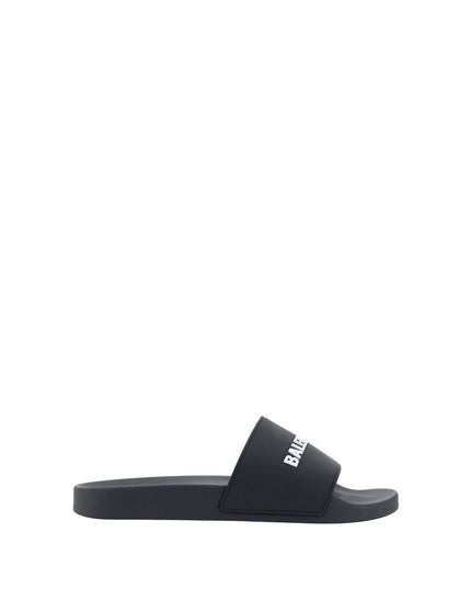 Balenciaga Black Rubber Flat Sandals