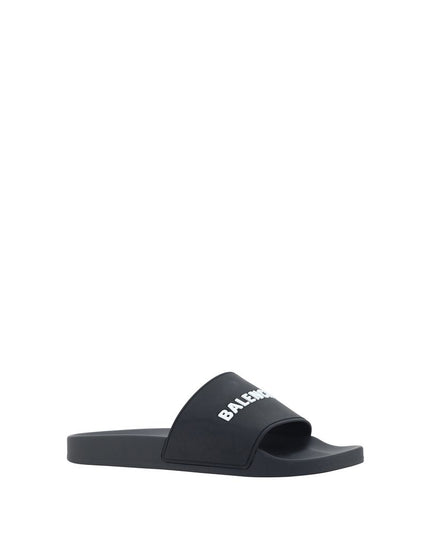 Balenciaga Black Rubber Flat Sandals