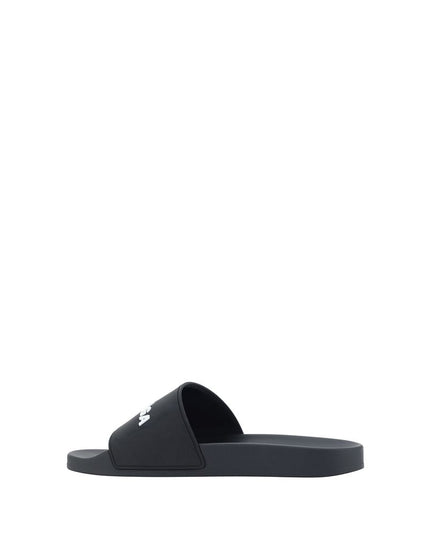 Balenciaga Black Rubber Flat Sandals