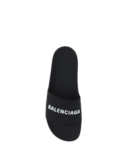 Balenciaga Black Rubber Flat Sandals