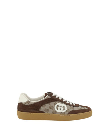 Gucci Brown Calf Leather Bos Taurus Low Top Sneakers
