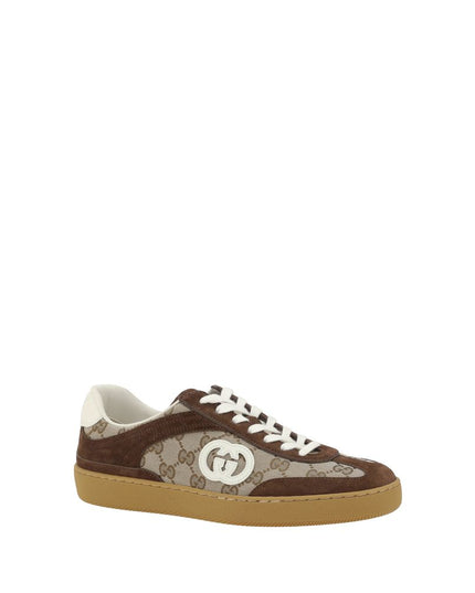 Gucci Brown Calf Leather Bos Taurus Low Top Sneakers