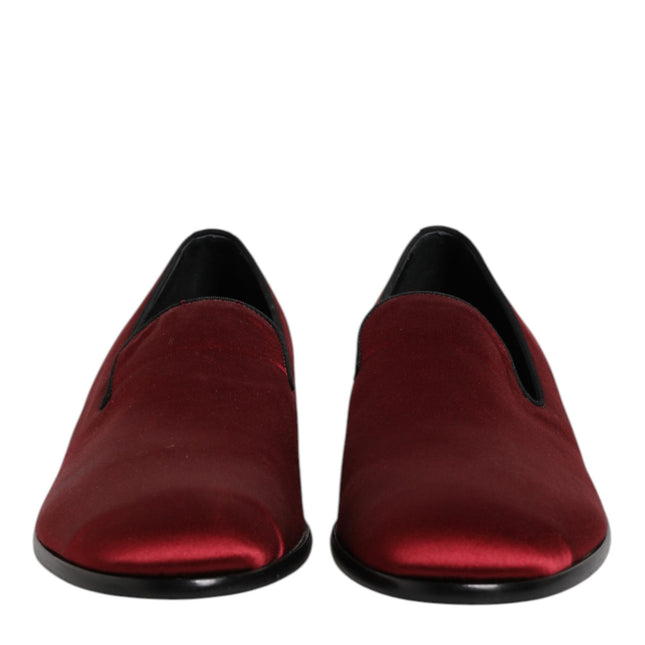 Dolce & Gabbana Red Velvet Slip On Loafers Formal Shoes