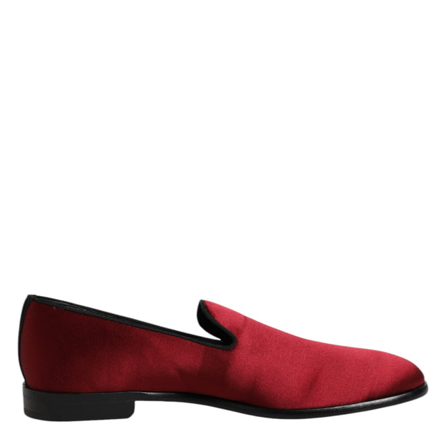 Dolce & Gabbana Red Velvet Slip On Loafers Formal Shoes