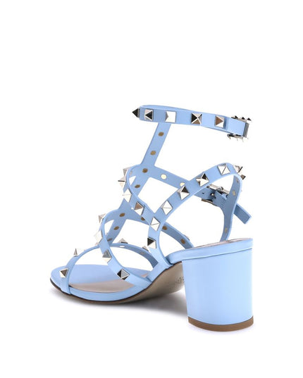 Valentino Garavani Light Blue Calf Leather Bos Taurus Strap-On Sandals