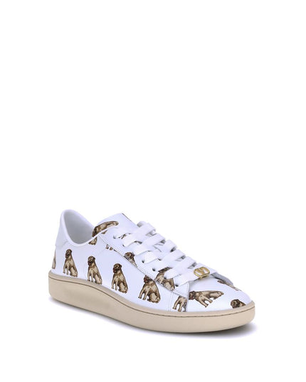 Valentino Garavani White Calf Leather Bos Taurus Low Top Sneakers