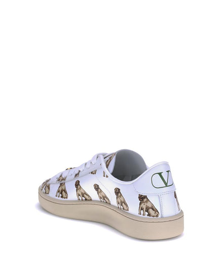 Valentino Garavani White Calf Leather Bos Taurus Low Top Sneakers