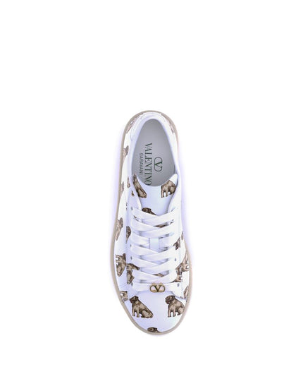 Valentino Garavani White Calf Leather Bos Taurus Low Top Sneakers