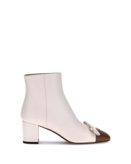 Valentino Garavani Cream Goatskin Ankle Boots