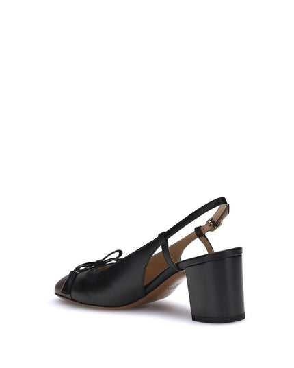 Valentino Garavani Black Calf Leather Bos Taurus Mid Heel Pumps