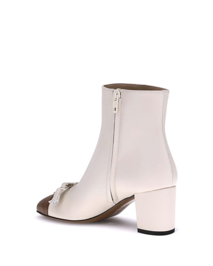 Valentino Garavani Cream Goatskin Ankle Boots