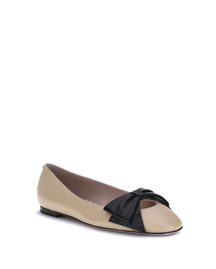 Valentino Garavani Brown Calf Leather Bos Taurus Ballet Flats