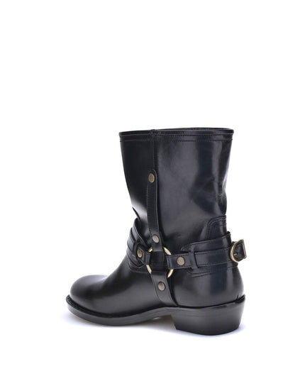 Isabel Marant Black Calf Leather Bos Taurus Ankle Boots