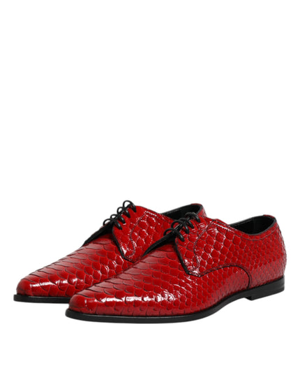 Dolce & Gabbana Red Exotic Leather Lace Up Dress Derby Shoes