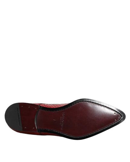 Dolce & Gabbana Red Exotic Leather Lace Up Dress Derby Shoes