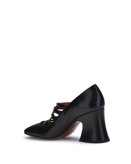 Chloé Black Calf Leather Bos Taurus High Heel Pumps