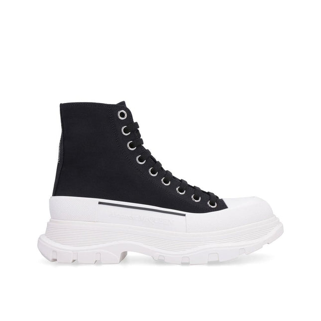 Alexander McQueen Black Canvas High Top Sneakers
