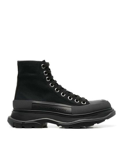 Alexander McQueen Black Canvas High Top Sneakers