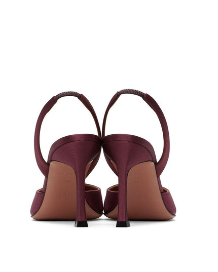 Amina Muaddi Red Silk High Heel Pumps