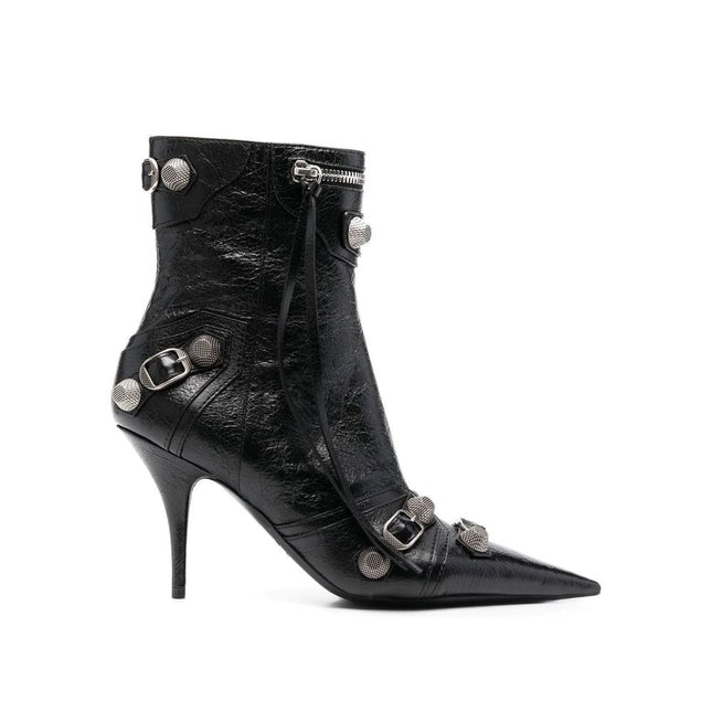 Balenciaga Black Lamb Leather High Heel Boots