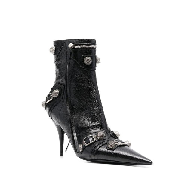 Balenciaga Black Lamb Leather High Heel Boots