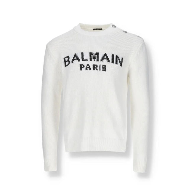 Balmain White Cotton Sweatshirt