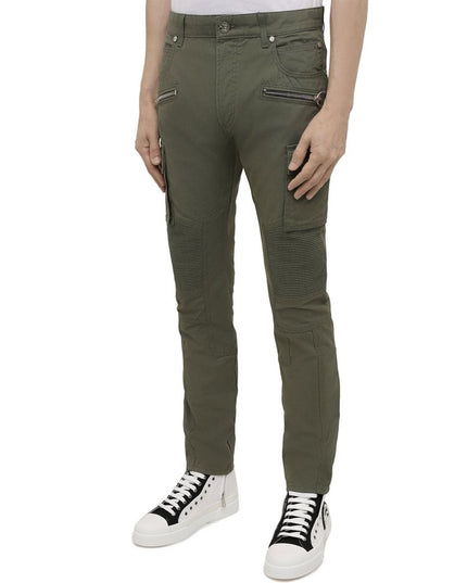 Balmain Green Cotton Cargo Pants