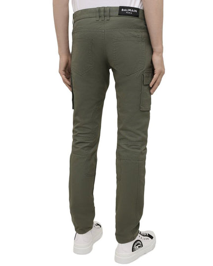 Balmain Green Cotton Cargo Pants