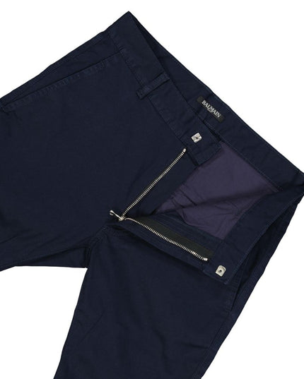Balmain Blue Cotton Casual Pants