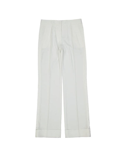 BLANCA VITA White Polyester Casual Pants