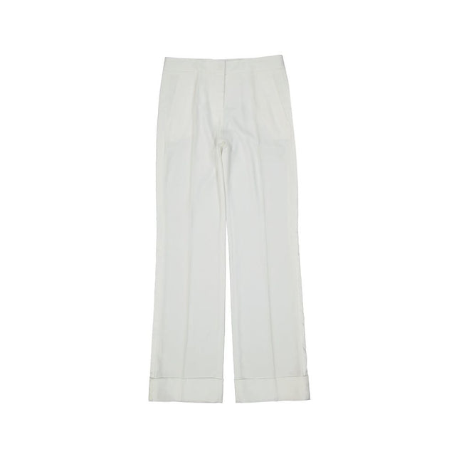 BLANCA VITA White Polyester Casual Pants