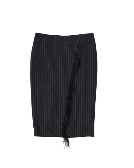 Brunello Cucinelli Gray Virgin Wool Midi Skirt