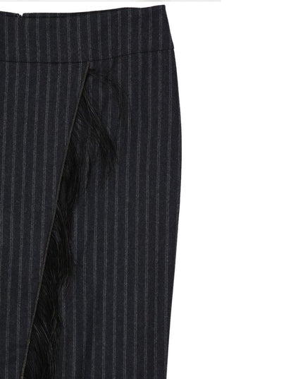 Brunello Cucinelli Gray Virgin Wool Midi Skirt