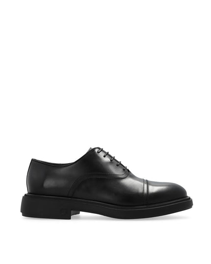 Salvatore Ferragamo Black Calfskin Oxfords And Derbies