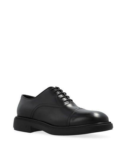 Salvatore Ferragamo Black Calfskin Oxfords And Derbies