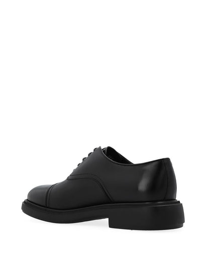Salvatore Ferragamo Black Calfskin Oxfords And Derbies