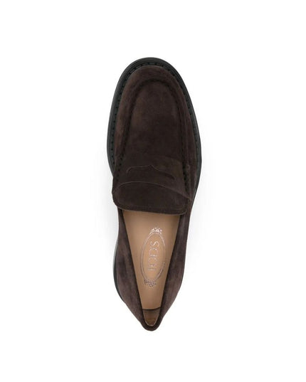 Tod's Brown Calfskin Slip-On Loafers