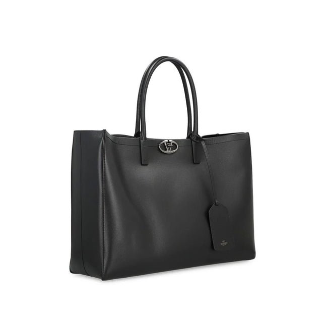 Valentino Garavani Black Calfskin Tote Bag