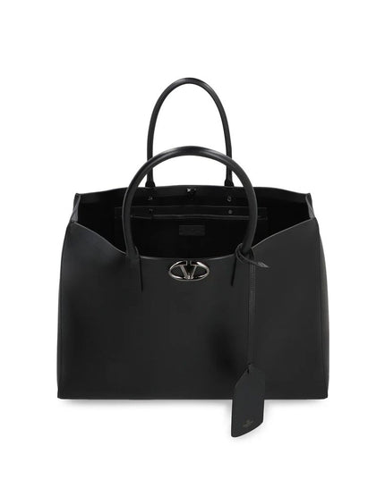 Valentino Garavani Black Calfskin Tote Bag