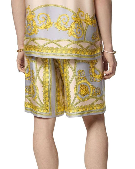 Versace Gray Silk Short And Mini Shorts