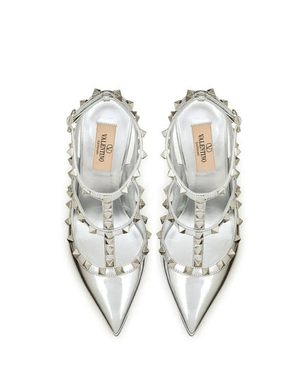 Valentino Garavani Silver Leather High Heel Pumps