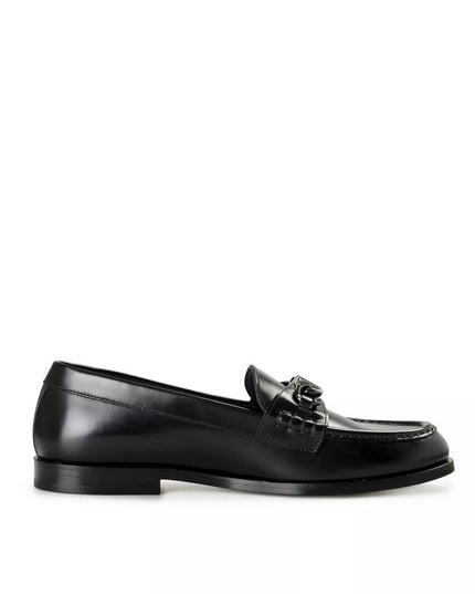 Valentino Garavani Black Leather Slip-On Loafers