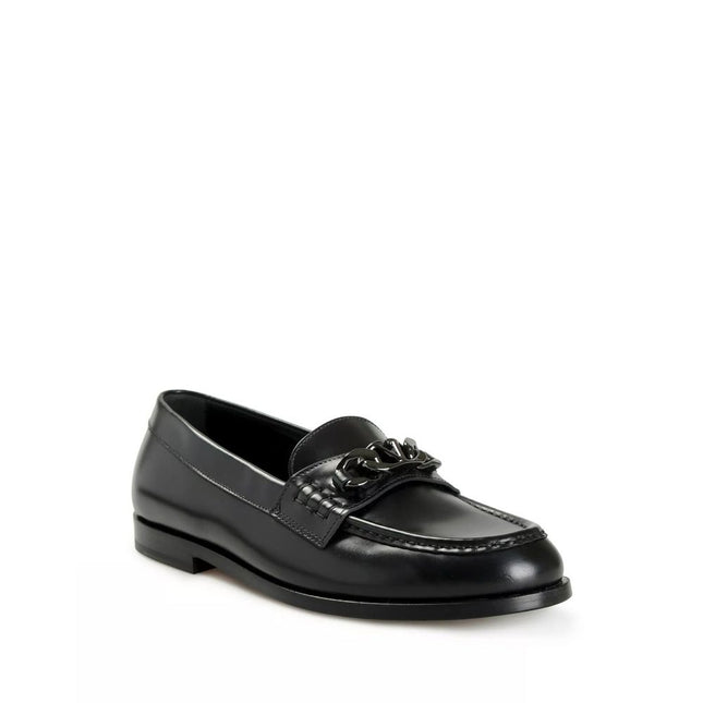 Valentino Garavani Black Leather Slip-On Loafers
