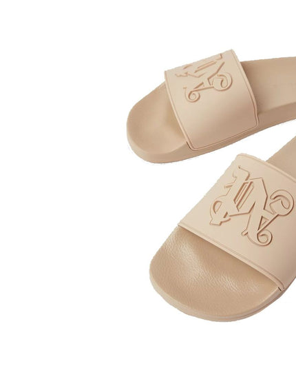 Palm Angels Beige Rubber Slides