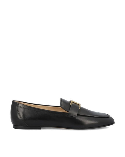 Tod's Black Calfskin Slip-On Loafers