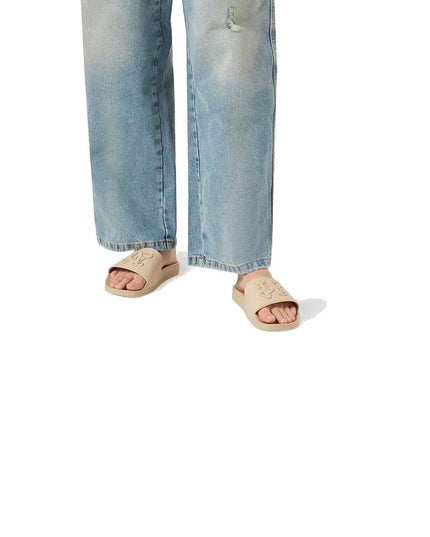 Palm Angels Beige Rubber Slides