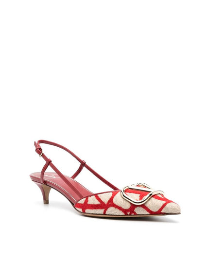 Valentino Garavani Red Leather Mid Heel Pumps
